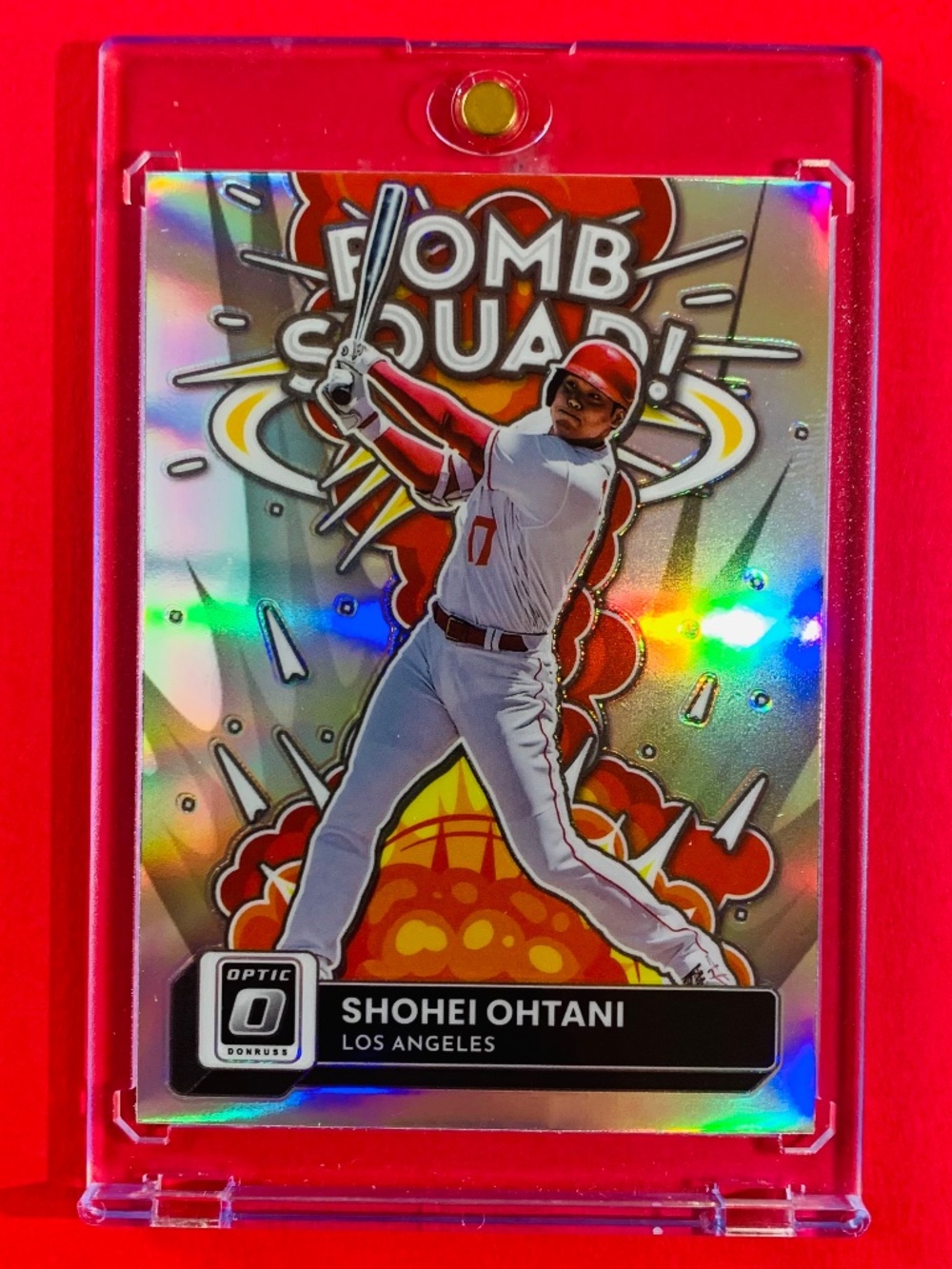 AUTHENTIC Shohei Ohtani 2022 Donruss Optic ‘Bomb Squad’ Prizm Refractor SSP